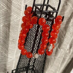 Elegant Orange Beaded Bracelet